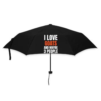 Ich liebe Ziegen und vielleicht 3 Leute lustig - Regenschirm (klein) - Schwarz - Vorne