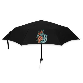 Floral Skeleton Hand Illustration - Umbrella (small) - black - Front