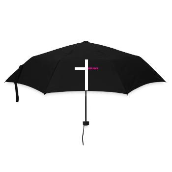 Believe - Regenschirm (klein) - Schwarz - Vorne