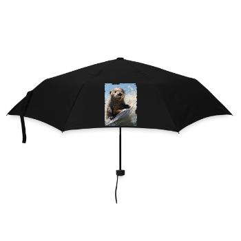 Surfer loutre de mer - Parapluie standard - noir - Devant