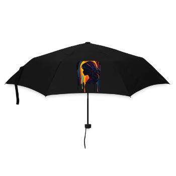 Vibrant Woman in flowing paint gradient - Umbrella (small) - black - Front