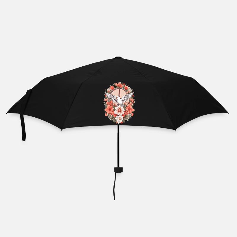 Friedenszeichen mit Taube - Regenschirm (klein) - Schwarz