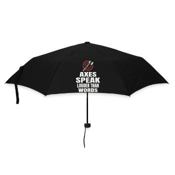 Äxte sagen lauter als Worte Axtwerfen - Regenschirm (klein) - Schwarz - Vorne