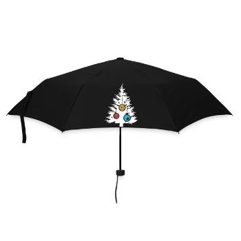 Christmas Tree Symbol Balls Colors Icon Fir Forest - Umbrella (small) - black - Front