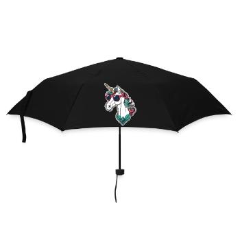 Unicorn Christmas Drawing - Umbrella (small) - black - Front