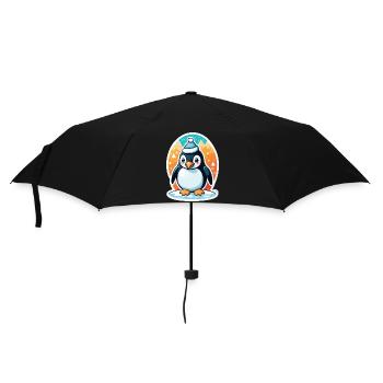 Penguin Christmas Illustration - Umbrella (small) - black - Front