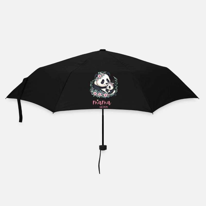 Mama est 2024 I Panda Bear Mum I First Time Mom - Regenschirm (klein) - Schwarz