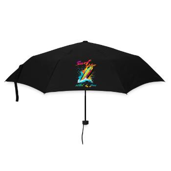 Surf-Reiter. Wild & Frei - Regenschirm (klein) - Schwarz - Vorne