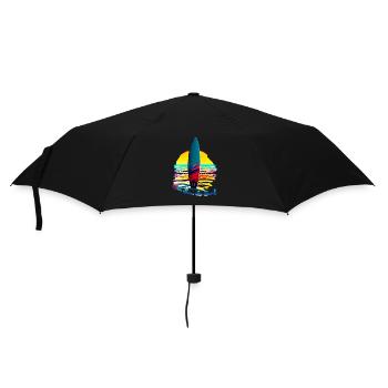 Meer, Sonne & Surfen - Regenschirm (klein) - Schwarz - Vorne