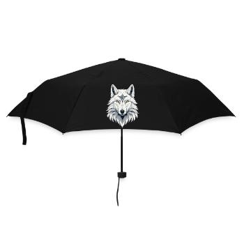 Loup sauvage blanc - Parapluie standard - noir - Devant