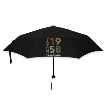 1958 Geburtstag Geboren 1958 Vintage Retro. Editio - Regenschirm (klein) - Schwarz - Vorne