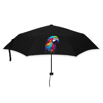 Papagei - Regenschirm (klein) - Schwarz - Vorne