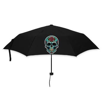 Totenkopf Neo Traditional - Regenschirm (klein) - Schwarz - Vorne