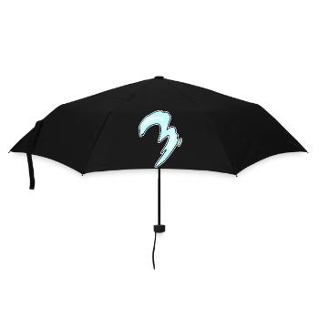 Drei - 3 - Nummer 3 - Zahl 3 - Regenschirm (klein) - Schwarz - Vorne