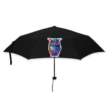 Cute Owl Kawaii Mascot - Umbrella (small) - black - Front