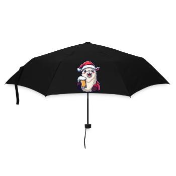 Alpaka Llama Weihnachten Bier - Regenschirm (klein) - Schwarz - Vorne
