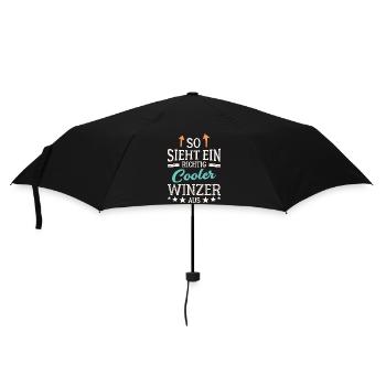 So sieht ein cooler Winzer aus Kellerei Wein - Regenschirm (klein) - Schwarz - Vorne