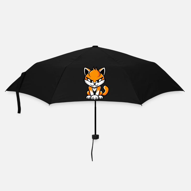 Katze Comic - Regenschirm (klein) - Schwarz