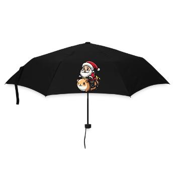 Hamster Père Noël dessin animé - Parapluie standard - noir - Devant