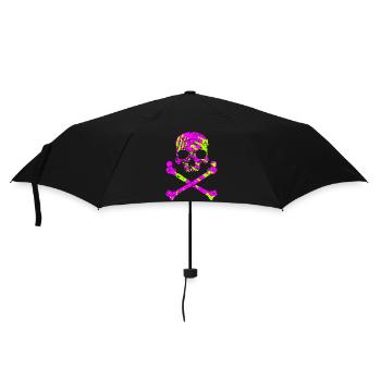 Skull with bone - Umbrella (small) - black - Front