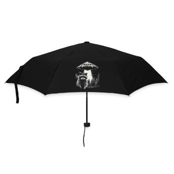 Funny Raccoon UFO - Umbrella (small) - black - Front