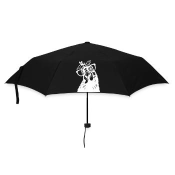 Drôle de poulet avec bandana Art - Parapluie standard - noir - Devant