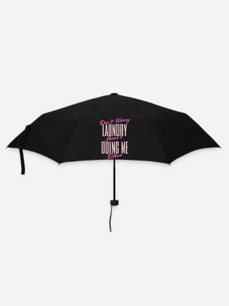 Lustiges Wäscherei-Zitat-Design - Regenschirm (klein) - Schwarz