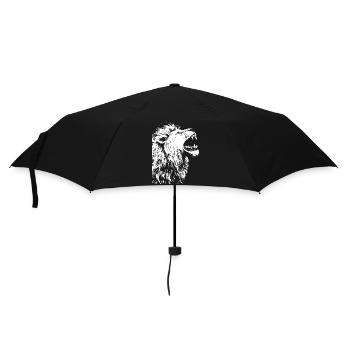 Majestic lion head in black and white - Umbrella (small) - black - Front