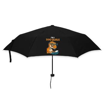 Typo-Saurus avec lunettes et machine à écrire - Parapluie standard - noir - Devant