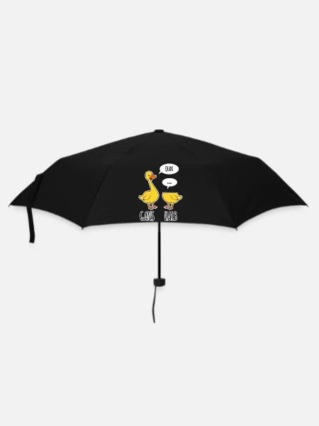 Gans - Halb -Halbe Gans kann nicht sprechen - Regenschirm (klein) - Schwarz