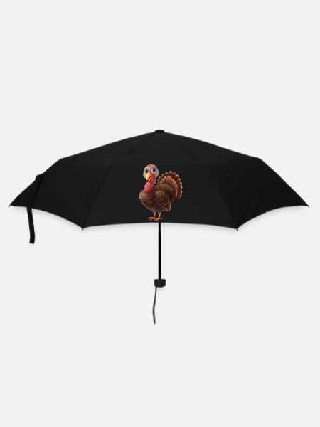Truthahn - Regenschirm (klein) - Schwarz