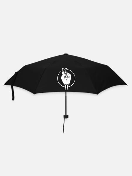 Victory Sign Hand with Bone Fingers - Umbrella (small) - black