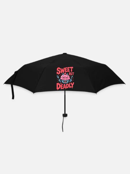 Diabolischer Cupcake: Süße Bedrohung - Regenschirm (klein) - Schwarz