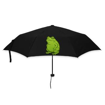 Dicker fetter Frosch - Dicke fette Kröte - Regenschirm (klein) - Schwarz - Vorne
