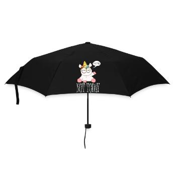 Schlummerndes Einhorn Not Today - Regenschirm (klein) - Schwarz - Vorne