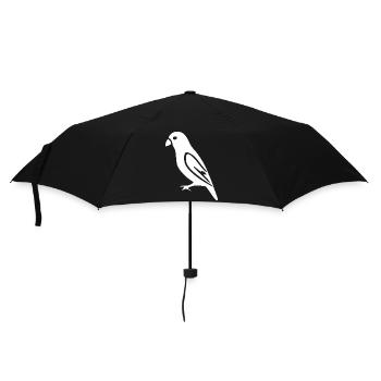 Vogel weiß Geschenk Naturliebhaber - Regenschirm (klein) - Schwarz - Vorne