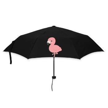 Charme clipart de flamant rose - Parapluie standard - noir - Devant