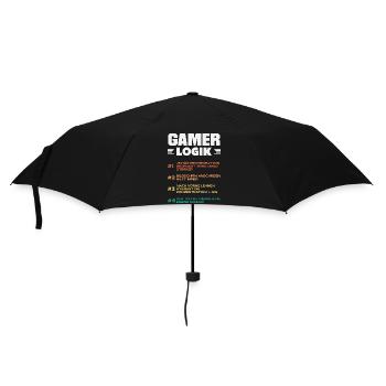Gamer Logik Lustige Regeln Für Zocker Videospiele - Regenschirm (klein) - Schwarz - Vorne