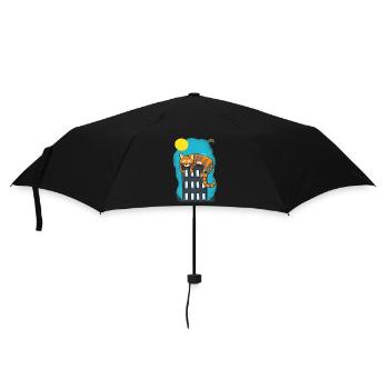 Cat over skyscrapers - Umbrella (small) - black - Front