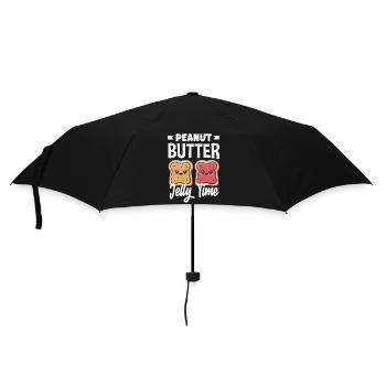 Erdnussbutter & Marmelade Partnerlook Design - Regenschirm (klein) - Schwarz - Vorne