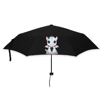 Mint dragon with wings - Umbrella (small) - black - Front