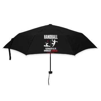Schwalbenfreie Zone – Handball vs Fußball - Regenschirm (klein) - Schwarz - Vorne