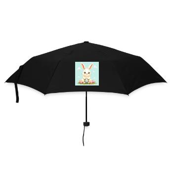 Ostern und süßer Hase – glücklich für das Fest! - Regenschirm (klein) - Schwarz - Vorne