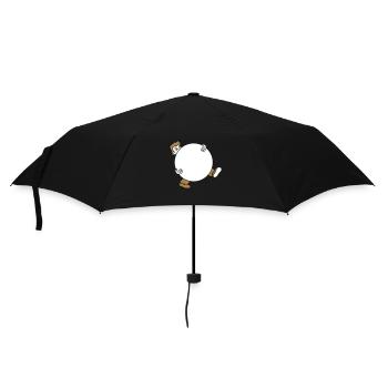 kugel ball tragen schleppen gross schwer mann figu - Regenschirm (klein) - Schwarz - Vorne