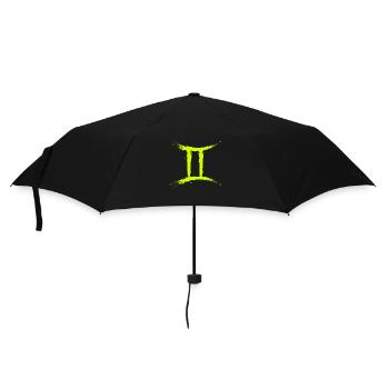 Sternzeichen Zwillinge Gelb Gemini Symbol - Regenschirm (klein) - Schwarz - Vorne