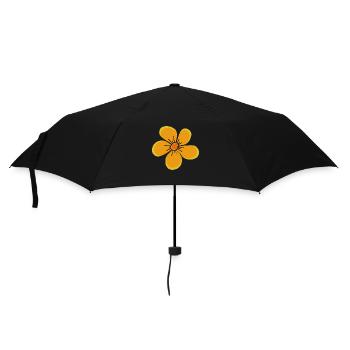 Flower yellow, flower, floral, floral motif, floral - Umbrella (small) - black - Front