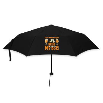 I want to drink beer and hang out with my dog - Umbrella (small) - black - Front