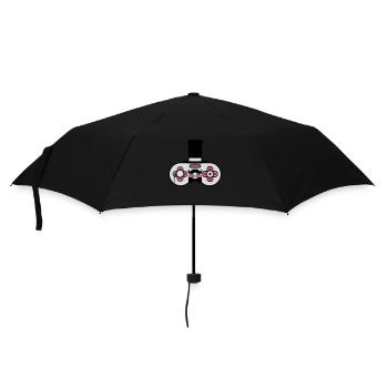 Gentlemen alter Controller Retro - Regenschirm (klein) - Schwarz - Vorne