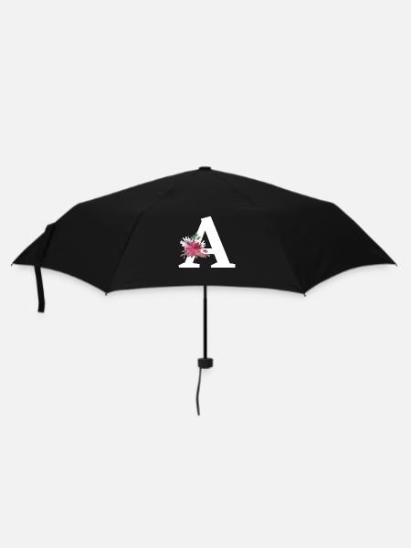 Lettre a floral - Parapluie standard - noir