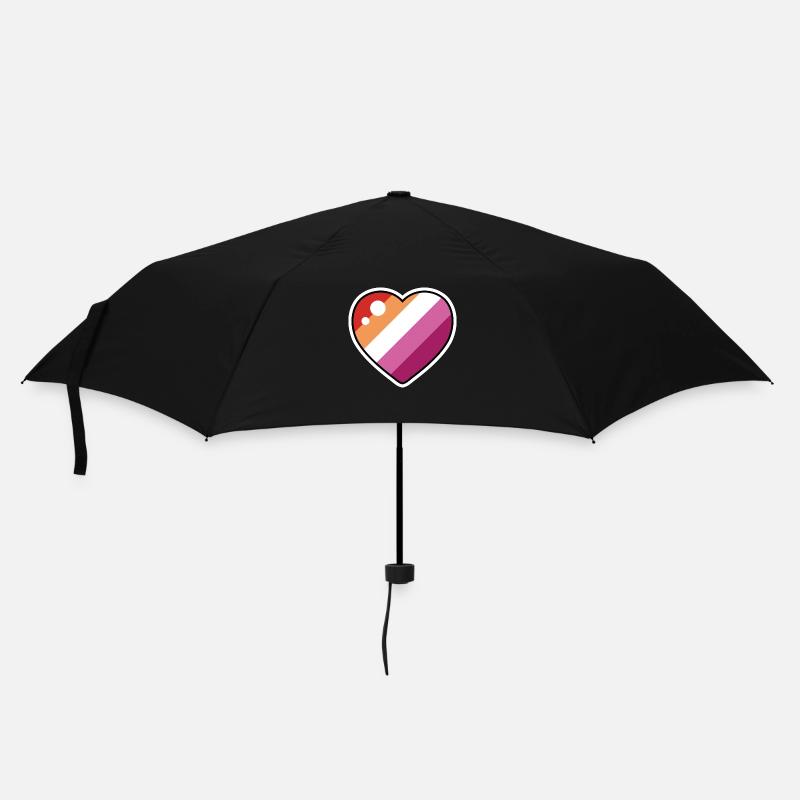 Herz (Lesbische Flagge) - Regenschirm (klein) - Schwarz